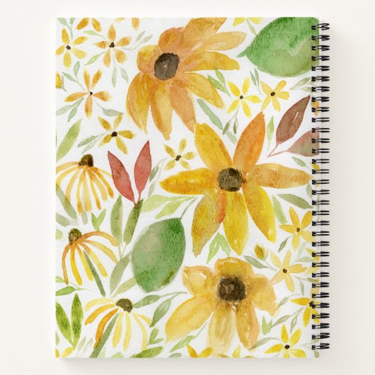Schönes Sonnenblumen-Notebook Notizblock (Rückseite)