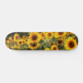 Schönes Sonnenblumenfeld-Foto Skateboard (Horizontal)