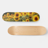 Schönes Sonnenblumenfeld-Foto Skateboard (Horizontal)
