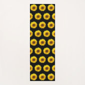 Schönes Sonnenblumenmuster auf schwarz Yogamatte (Vorderseite)