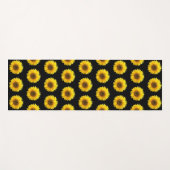 Schönes Sonnenblumenmuster auf schwarz Yogamatte (Vorderseite (Horizontal))