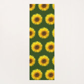 Schönes Sonnenblumenmuster auf Waldgrün Yogamatte (Rückseite)