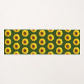 Schönes Sonnenblumenmuster auf Waldgrün Yogamatte (Vorderseite (Horizontal))