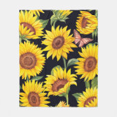 Schönes Sonnenblumenmuster Fleecedecke (Vorderseite)