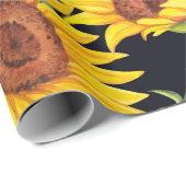Schönes Sonnenblumenmuster Geschenkpapier (Rolleneckpunkt)