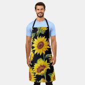 Schönes Sonnenblumenmuster Schürze (Getragen)