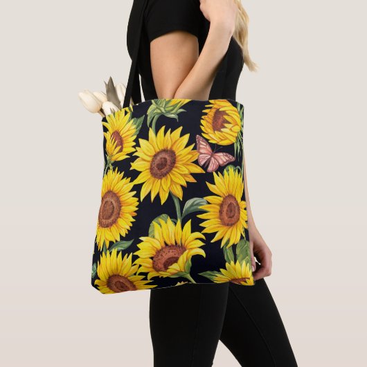 Schönes Sonnenblumenmuster Tasche (Von Nahem)