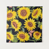 Schönes Sonnenblumenmuster Wandteppich (Vorderseite (Horizontal))