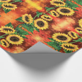 Schönes Sonnenblumenpapier Geschenkpapier (Ecke)