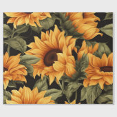 Schönes Sonnenblumenpapier Geschenkpapier (Flach)
