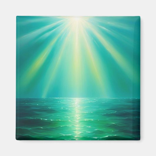 Schönes Sonnenlicht auf dem Meer Art Magnet (Vorne)