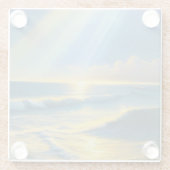 Schönes Sonnenlicht im Ozean Glasuntersetzer (Rückseite)