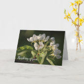 Schönes Sonnenlicht Weiße Birne Blossom Karte (Gelbe Blume)