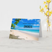 Schönes Sonnenstrand Foto zum Geburtstag Karte (Gelbe Blume)