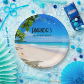 Schönes Sonnenstrand Foto zum Geburtstag Pappteller (Party)