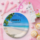 Schönes Sonnenstrand Foto zum Geburtstag Pappteller (Party)