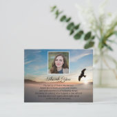 Schönes Sonnenuntergang Foto Beerdigung Danke Note (Stehend Vorderseite)