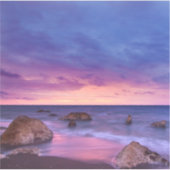 Schönes Sonnenuntergang Küstenbild Aufkleber (Vorderseite)