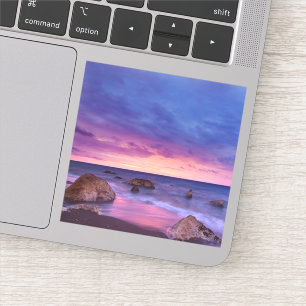 Schönes Sonnenuntergang Küstenbild Aufkleber