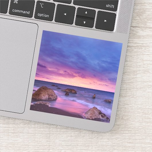 Schönes Sonnenuntergang Küstenbild Aufkleber (Detail)