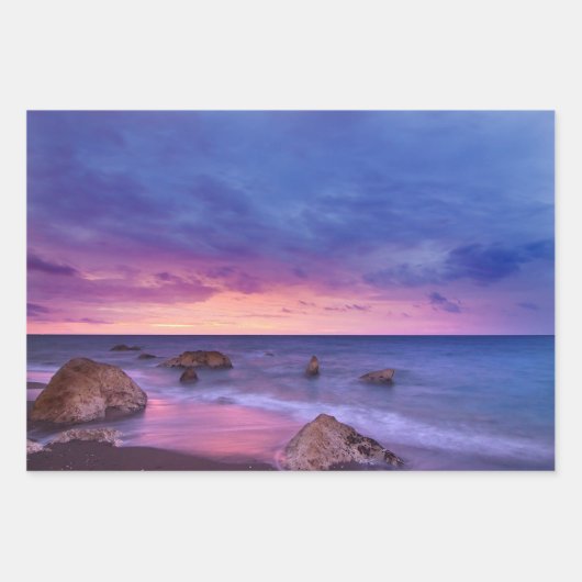 Schönes Sonnenuntergang Küstenbild Geschenkpapier Set (Vorderseite 2)