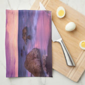 Schönes Sonnenuntergang Küstenbild Geschirrtuch (Viertel Falte)