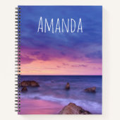 Schönes Sonnenuntergang Küstenbild Notizblock (Vorderseite)