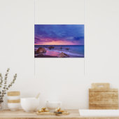 Schönes Sonnenuntergang Küstenbild Poster (Küche)