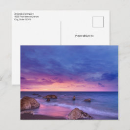 Schönes Sonnenuntergang Küstenbild Postkarte