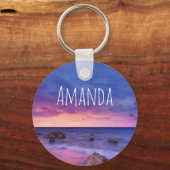 Schönes Sonnenuntergang Küstenbild Schlüsselanhänger (Vorderseite)