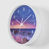 Schönes Sonnenuntergang Küstenbild Uhr (Winkel)