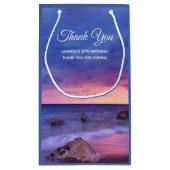 Schönes Sonnenuntergang Küstenfotografie Danke Kleine Geschenktüte (Rückseite)