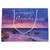 Schönes Sonnenuntergang Küstenfotografie Geburtsta Große Geschenktüte (Vorderseite)