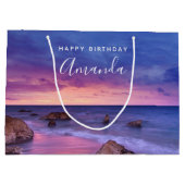 Schönes Sonnenuntergang Küstenfotografie Geburtsta Große Geschenktüte (Rückseite)