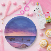 Schönes Sonnenuntergang Küstenfotografie Geburtsta Pappteller (Party)