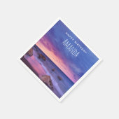 Schönes Sonnenuntergang Küstenfotografie Geburtsta Serviette (Ecke)