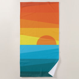 Schönes Sonnenuntergang und Meereswellen Golf Hand Strandtuch