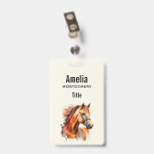 Schönes Sorrel Pferde Portrait Ausweis (Rückseite mit Clip)