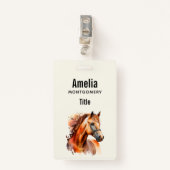 Schönes Sorrel Pferde Portrait Ausweis (Vorderseite mit Klammer)