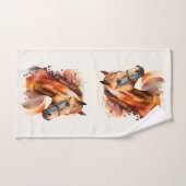 Schönes Sorrel Pferde Portrait Badhandtuch Set (Handtuch)