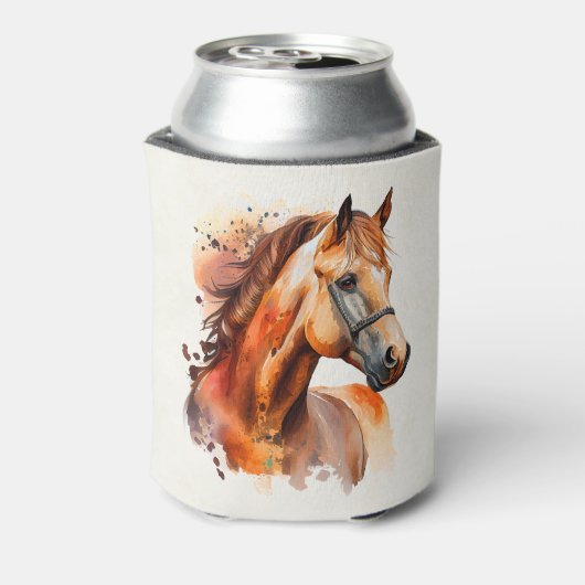 Schönes Sorrel Pferde Portrait Dosenkühler (Kanne Rückseite)