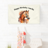 Schönes Sorrel Pferde Portrait Geburtstag Banner (Insitu)