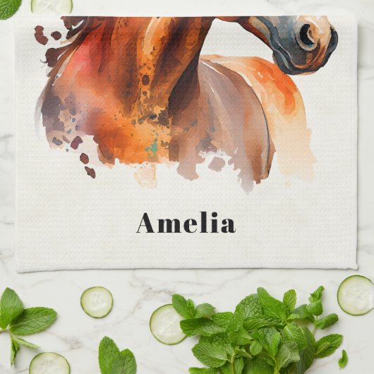 Schönes Sorrel Pferde Portrait Geschirrtuch (Gefaltet)