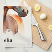 Schönes Sorrel Pferde Portrait Geschirrtuch (Viertel Falte)