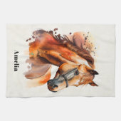 Schönes Sorrel Pferde Portrait Geschirrtuch (Horizontal)