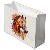 Schönes Sorrel Pferde Portrait Große Geschenktüte (Vorderseite Schrägansicht)