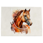 Schönes Sorrel Pferde Portrait Große Geschenktüte (Rückseite)