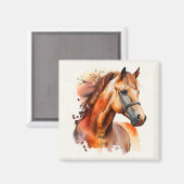 Schönes Sorrel Pferde Portrait Magnet (Vorderseite/Rückseite)