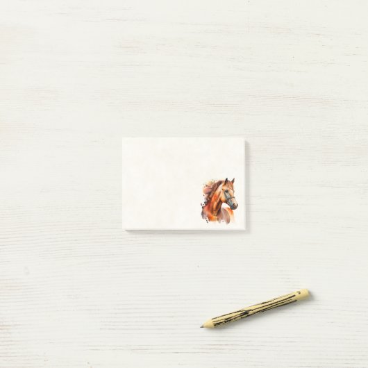 Schönes Sorrel Pferde Portrait Post-it Klebezettel (Auf Schreibtisch)