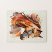 Schönes Sorrel Pferde Portrait Puzzle (Horizontal)